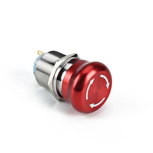 XDL17-22NS45/C Botón Pulsador de Paro de Emergencia Metálico de 22 mm, Tipo Hongo, con Retención, de Acero Inoxidable Rojo, 220 V, para Portátiles, IP65, Inox, 10 A - Product Image 1