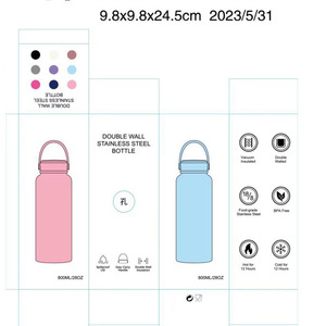 Nuevo diseño, tapa de bloqueo de boca ancha, vacío de doble pared, taza deportiva para gimnasio, botella de agua, acero inoxidable para beber - Product Image 6