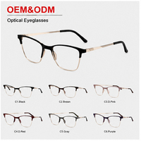 Gafas de Moda al por Mayor de Fábrica, Monturas Ópticas de Diseño Moderno, Monturas de Metal Mixto para Unisex ZgGKyw