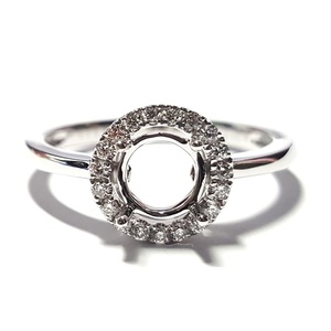 Bague de fiançailles semi-montée en or blanc massif 18 carats avec diamant véritable, design classique intemporel, livraison rapide, sertissage à griffes, cadeau de mariage - Product Image 1