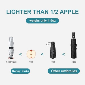 19 Inches Canopy Fully-Automatic Open Super Light Carbon Fiber 3 Fold Straight <b>Umbrella</b> Strong Fiberglass Frame Business Gifts - Product Image 3