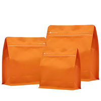Sacs en Mylar à fond plat personnalisés avec fermeture éclair, pour grains de café, fruits secs, avec valve d'air, imprimés, anti-odeurs
