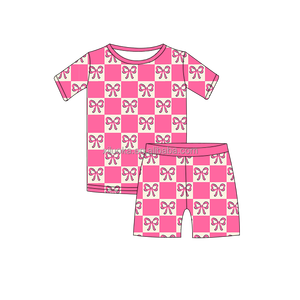 Vente de gros Ensemble de pyjamas pour enfants en bambou et viscose personnalisés pour bébés Chemise courte pour enfants Pantalon 2 Pic Vêtements de nuit d'été pour tout-petits - Product Image 3