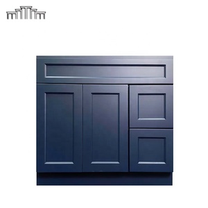 Usine Production automatique vente en gros modulaire bois massif MDF cybergrey Navy Blue Paint cuisine armoires unité meubles modernes - Product Image 2