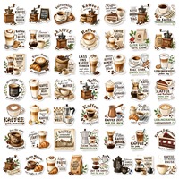 50 Pezzi Adesivi Creativi con Citazioni sulla Cultura del Caffè Tedesco per Telefono e Bagagli, Sticker Decorativi Kaffee Culture