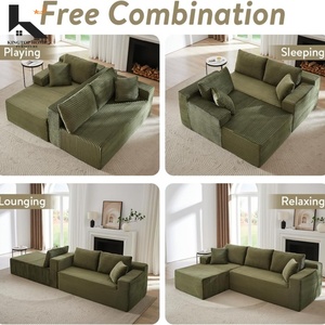 Bán Buôn Hiện Đại Đồ Nội Thất Phòng Khách Đặt Chân Không Nén <span class=keywords><strong>Sofa</strong></span> Hộp Bao Bì L-Hình Dạng Chuyển Đổi Ghế <span class=keywords><strong>Sofa</strong></span> Cắt Giường - Product Image 3