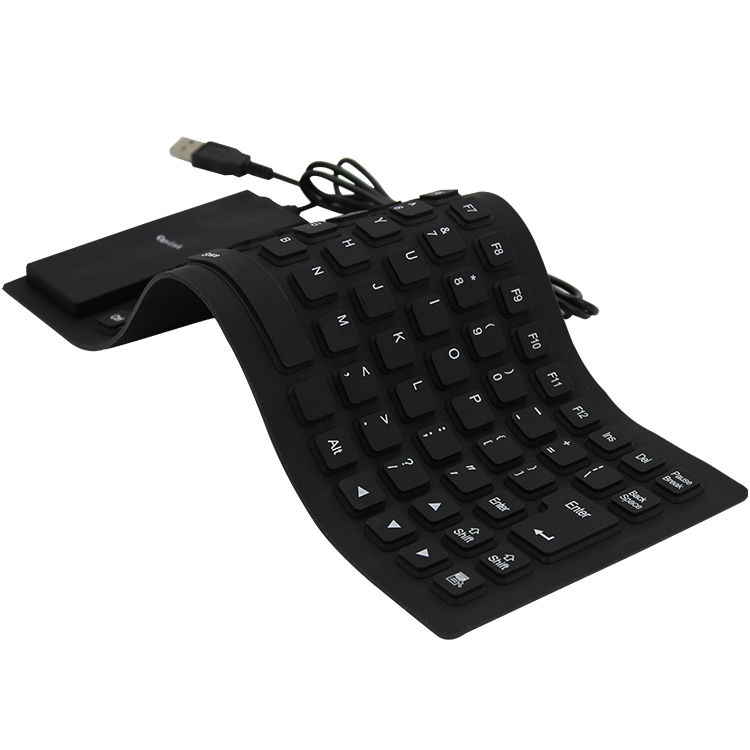 Francés de cable usb mini rollo plegable impermeable numérico por ordenador flexible de silicona teclado para pc