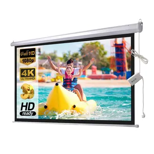 electric pull down projector screen 120 inch Home Cinema electronic Projection Screen Size customization