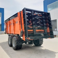 Épandeur de fumier et d'engrais pour grandes exploitations agricoles avec pompe, vis sans fin verticale, boîte de vitesses, 200-300 CV, largeur d'épandage 10-17 m