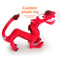 Peluche personnalisée Dragon Rouge, jouet en peluche doux, mascotte brodée, poupée Dragon Géant Chinois pour cadeau de Nouvel An