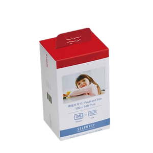 Cartouche de papier photo pour sublimation <span class=keywords><strong>Canon</strong></span> CP1500 1300 1200, 3 pouces, 5 pouces, 6 pouces, ruban d'imprimante, papier photo couleur Kp108IN - Product Image 1