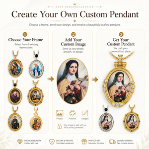 Collar con Medalla <span class=keywords><strong>de</strong></span> Nuestra Señora <span class=keywords><strong>de</strong></span> los Milagros, Virgen María, Artículo Decorativo Religioso con Esmalte, Hecho a Mano, Personalizado <span class=keywords><strong>para</strong></span> Venta al Por Mayor - Product Image 2