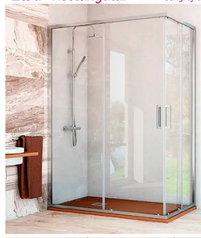 Bamos — boîtier de douche personnalisée en verre, mitigeur compact avec porte coulissante, étagères de douche à marches, modèle 2022