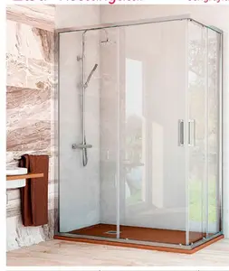 بالجملة ضميمة دش الزجاج-أفضل بائع 2022 مخصص دش العلبة الزجاج انزلاق دش بباب شاشة المدمجة المشي في مقصورة الاستحمام