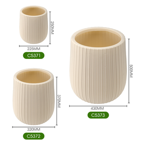 Fleid Modern Contemporary Polyethylene <b>Plastic</b> Floor Vase-Lightweight Durable Wide Mouth Unbreakable Eco-Friendly Fade Resistant - Product Image 3