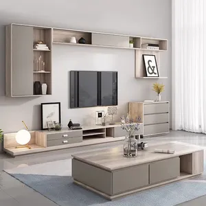 2024 sang trọng TV đơn vị Tủ Tv hiện đại đứng và Bàn cà phê với ngăn kéo cho đồ nội thất phòng khách
