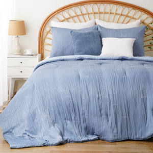 Lot de 3 couettes matelassées en microfibre de polyester froissé bleu aqua <span class=keywords><strong>brillant</strong></span> avec ouate de polyester - Product Image 1