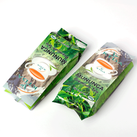 240g Folie gelamineerde theeverpakkingen met zijvouwen, waterdicht, achteraf verzegeld, groene voedselzakjes