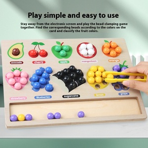 Montessori Wooden Fun Fruit Classification Matching <b>Beads</b> <b>Set</b> Other Educational Toys Baby's Color Cognitive Hand Action Games - Product Image 2