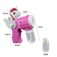 Pistolet à bulles LED automatique 6 trous Licorne avec ailes, souffleur de bulles lumineux pour fêtes estivales en extérieur, vente en gros