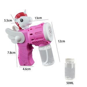 <span class=keywords><strong>Pistolet</strong></span> à bulles LED automatique 6 trous Licorne avec ailes, souffleur de bulles lumineux pour fêtes estivales en extérieur, vente en gros - Product Image 5