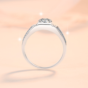 Anel de Noivado Minimalista em Prata Esterlina S925 com Certificado GRA 1&2ct VVs1 Moissanite para Homens - Product Image 3