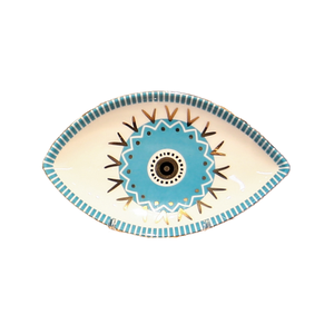 Plateau à bijoux en céramique personnalisé, décoratif, de forme ovale, en forme d'œil du diable, pour ranger les bagues et les boucles d'oreilles, pour la table d'entrée - Product Image 1