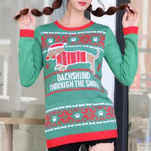 2024 Knitwear Supplier Custom Christmas Sweater Party Pullover Funny Women Ugly Christmas Sweater For Adults