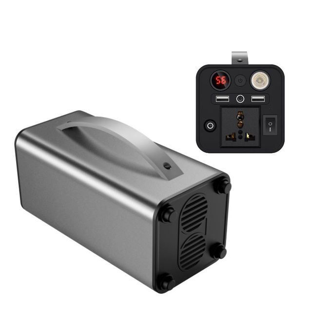 200W Portable Power Station Solar Panel Generator LiFePO4 Battery Pure Sine Wave Inverter Flashlight Cigar Lighter Car Use