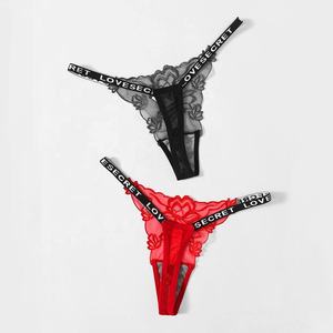 Braguitas de Encaje Sensuales para Mujer, Diseño Encantador, Tanga de Cintura Alta, Venta al Por Mayor OEM - Product Image 3