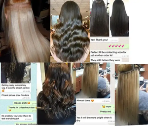 ผมมนุษย์แบบ Remy จากรัสเซียบริสุทธิ์แบบ100% ผมต่อแบบหลวมมองไม่เห็นจำนวนมาก - Product Image 4