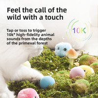 Lebensechte Tiergeräusche Katzenball-Spielzeug Berührungsempfindliches Tiergeräusche-Plüsch-Katzenspielzeug Elektronisches Katzenball-Spielzeug mit Geräuschen