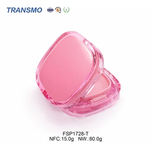 Stylish Round Recycle-Friendly Refill Makeup Powder <b>Box</b> Built-In Mirror ABS Cosmetic Carrier - Product Image 2