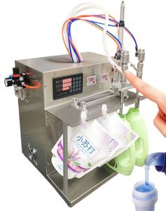 2 Heads Semi Automatic 17 Liter Doypack Soft Bag in <b>Box</b> Detergent Filling Bottle Packing Machine - Product Image 1