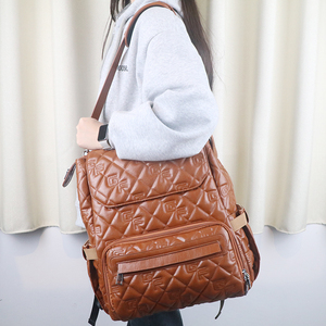 Custom Lightweight Waterproof Baby Diaper <b>Backpack</b> Rock Style USB Port for Travel Daily Use - Product Image 2