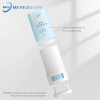 Contenants en plastique PP de 20g pour crème solaire, déodorant, fard à paupières, avec impression sérigraphique, ouverture facile pour l'emballage cosmétique