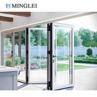 Nouvelles Portes Pliantes en Aluminium AS2047 pour Extérieur, Double Vitrage, Isolation Phonique, Style Accordéon, Modèle 2026