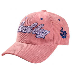 <b>Coach</b> Bay Corduroy Baseball Cap Embroidered Logo Adjustable Unisex Casual Hat Light Purple 6-Panel Design - Product Image 6