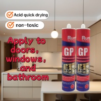 RUNTAI Mastic silicone transparent adhésif monocomposant usage général GP pour carrelage, colle en pâte acétique neutre, direct usine