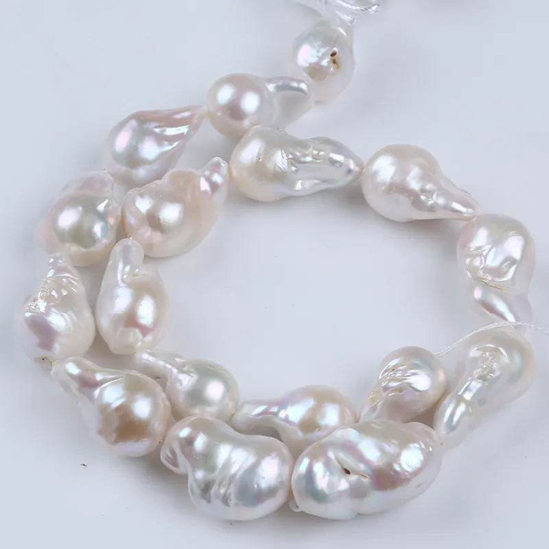 12-21mm AAAA AAA AA A B C natural white real loose fresh water fireball huge large baroque pearl strand for jewelry making
