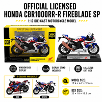 Modèle de moto en métal moulé sous pression CBR1000RR-R à l'échelle 1/12 avec des roues mobiles en matériau écologique pour la décoration de la maison ou comme cadeau