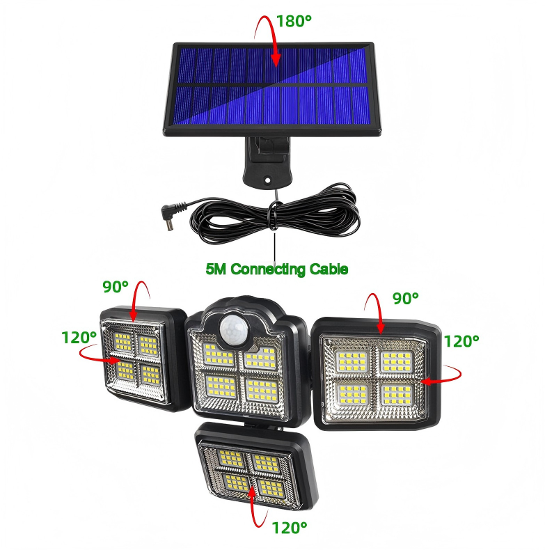 Lampe solaire noire séparée