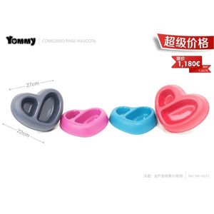 Ciotola per animali domestici a forma di cuore Yommy 27 cm con doppio scomparto per cani e gatti - Product Image 1