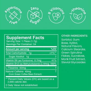 Çok Satan Enerji Verici Kafein ve L-teanin Nane Aromalı Tablet Preslenmiş Yetişkinler İçin Şekersiz Kapsül 54 Adet Stokta - Product Image 2