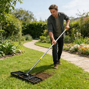 Outils agricoles fabriqués en Chine, en acier au carbone durable, manche long en fibre <span class=keywords><strong>de</strong></span> verre, outils <span class=keywords><strong>de</strong></span> jardin, râteau en métal - Product Image 4