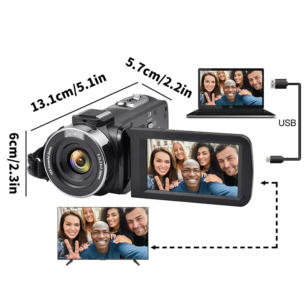 كاميرا تسجيل عالية الدقة احترافية لتسجيل الفيديو بجودة عرض 5k عالية الدقة 3.0 بوصة 48.0 ميجا بكسل كاميرا رقمية ذات عدسة عاكسة رقمية كاميرات فيديو