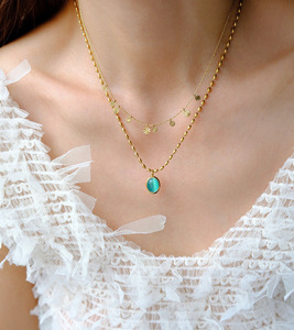 Collier pendentif en acier inoxydable plaqué or, motif géométrique circulaire exquis, chaîne à maillons, bijoux polyvalents pour femmes - Product Image 4
