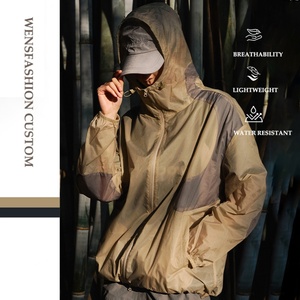 <b>Men's</b> <b>Lightweight</b> Breathable Zip-up Anork Safari Windbreaker Custom Logo Fastpacking Outdoor Hiking Rain <b>Jacket</b> Thin Thickness - Product Image 1