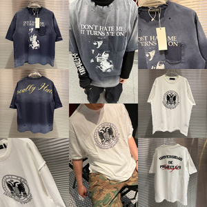 Camisetas de Algodón de Alta Calidad con Efecto Desgastado Estilo Hip Hop para Hombre, Ropa Urbana, Camisetas G/<span class=keywords><strong>R</strong></span> al por Mayor para Hombre - Product Image 2