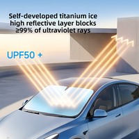 Parasol para Parabrisas Delantero de Coche, Diseño Minimalista en Plata Titanio, Protección UV, Aislamiento Térmico, Bloqueo de Luz Intensa